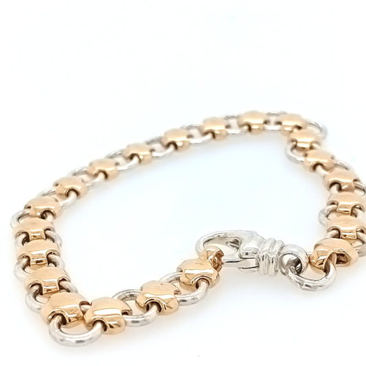 9ct Yellow Gold and Sterling Silver Swiss Cross