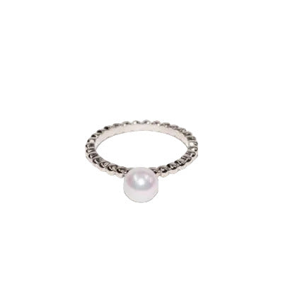 Sterling Silver Bubble Ring with Fresh Water Pearl