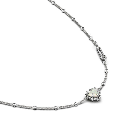 Stolen Girlfriends Club Sterling Silver and Opal Dahlia's Heart Necklace