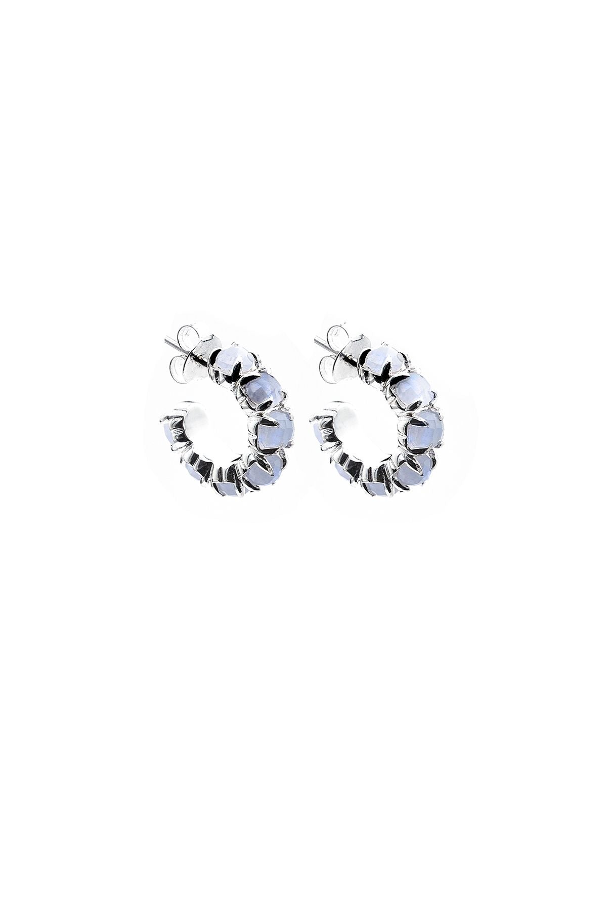 Stolen Girlfriend Halo Cluster Blue Lace Agate Earrings