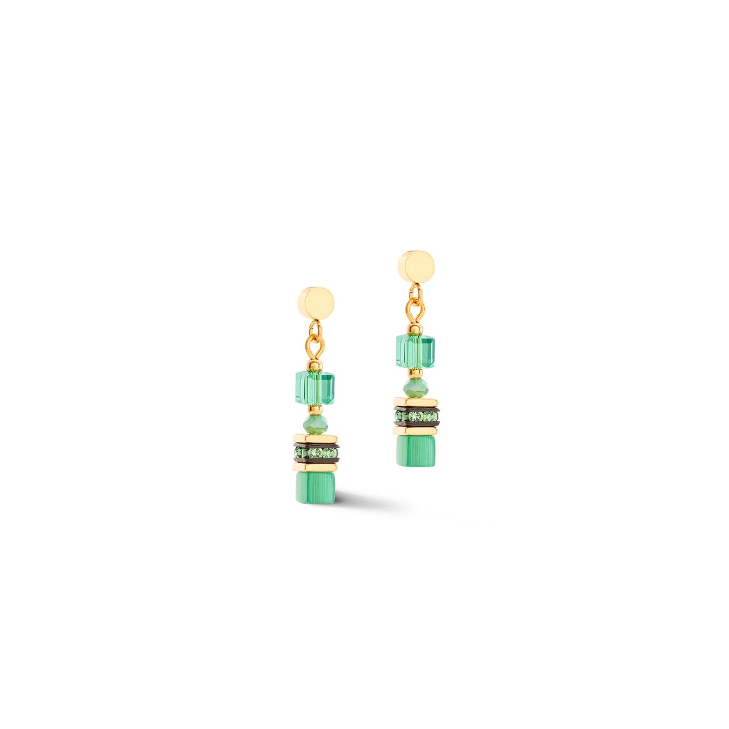 Coeur De Lion Mini Cubes Green Earrings