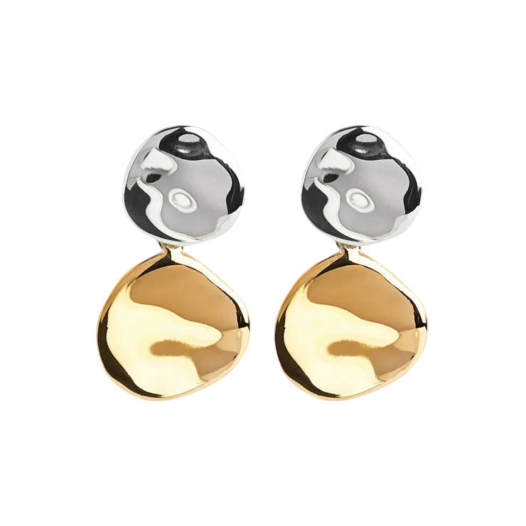 Najo Bi-tone Shard Double Disk Stud
