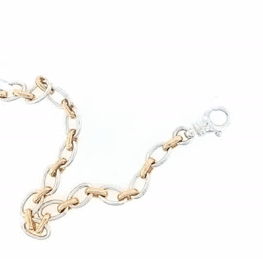 Sterling Silver and 9ct Yellow Gold Cable Bracelet