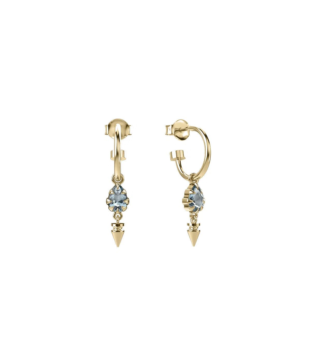 Stolen Girlfriend 18ct Gold Plated Precious Punk Droplet Anchor Sleepers