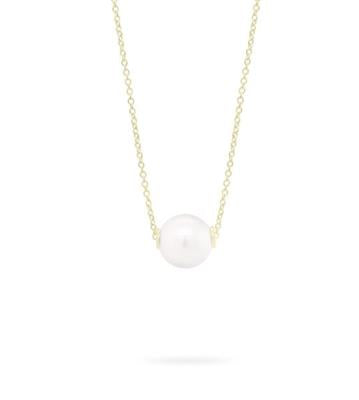 9ct Yellow Gold Fresh Water Pearl White Necklace