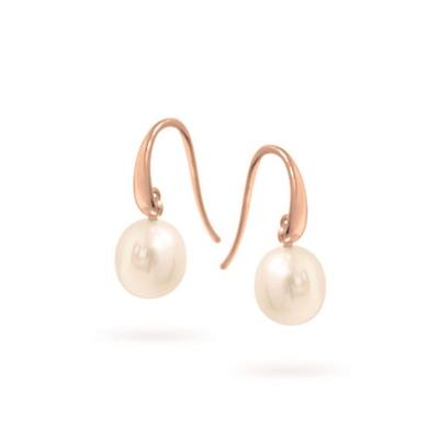 9ct Rose Gold Pearl Hook Earrings