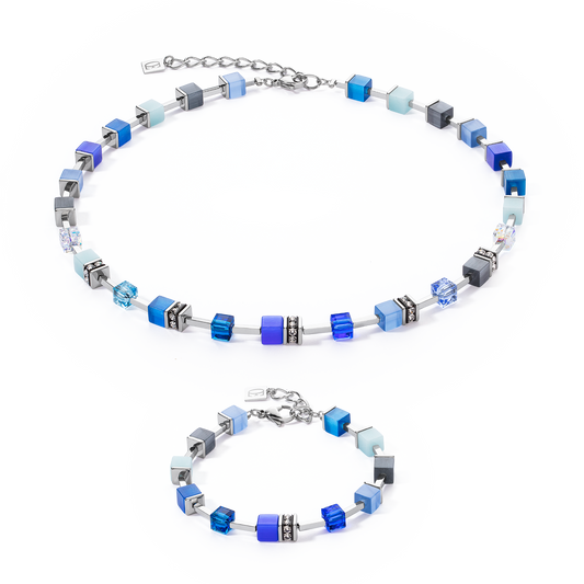 Coeur de Lion Geocube Blue Silver Bracelet