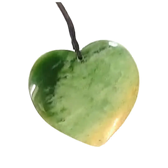 New Zealand Greenstone Flower Jade Heart