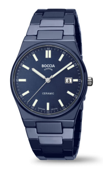 Boccia Large Men's Navy Watch