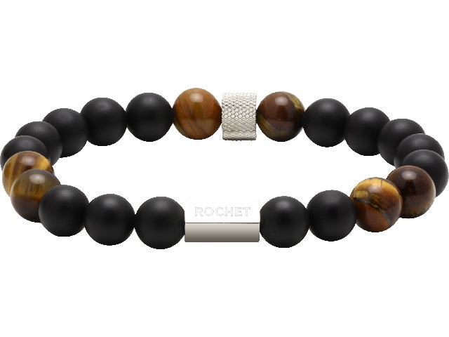 Rochet Black Agate and Tigers Eye Bracelet