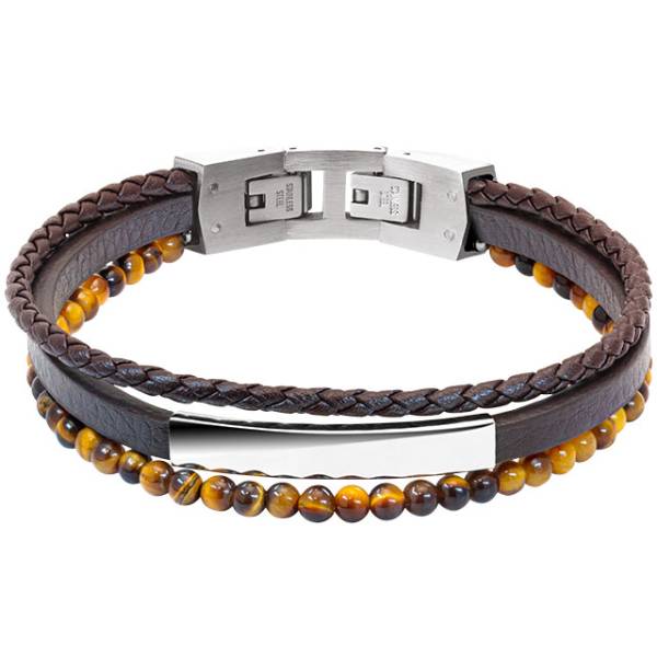Rochet Yale Brown Tigers Eye Bead Bracelet