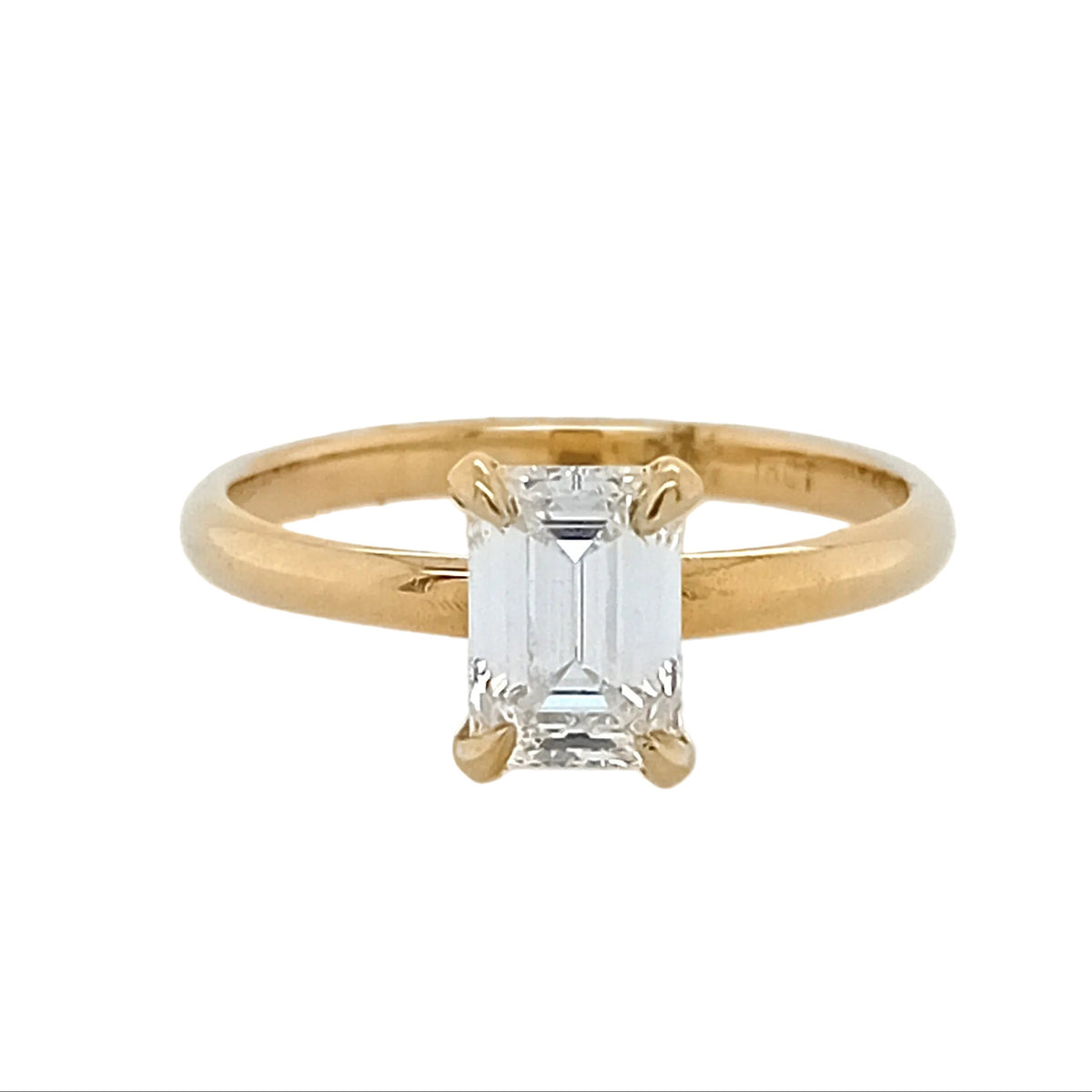 18ct Yellow Gold Emerald Cut Lab Diamond
