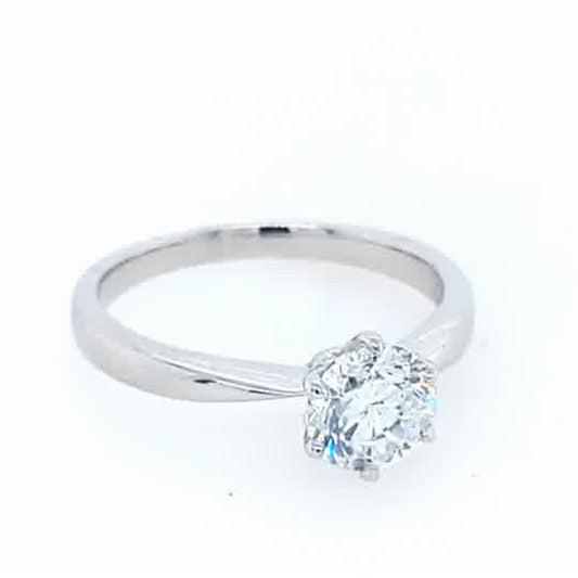 9ct White Gold Lab Diamond Solitaire Ring