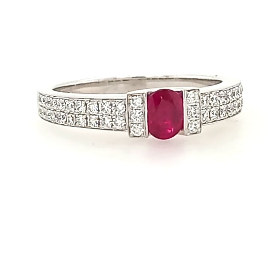 Ruby and Diamond 18ct White Gold Ring