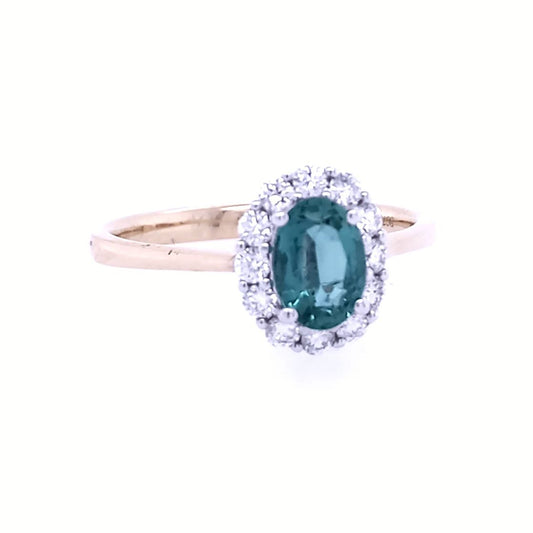 Natural Emerald and Diamond Ring