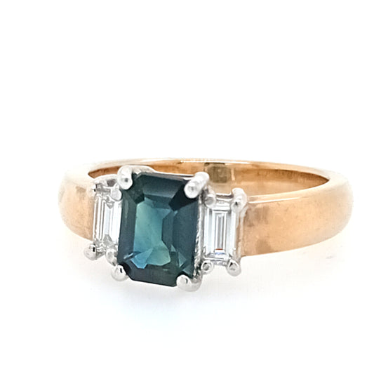 Sapphire and Diamond Ring in 9ct Yellow Gold