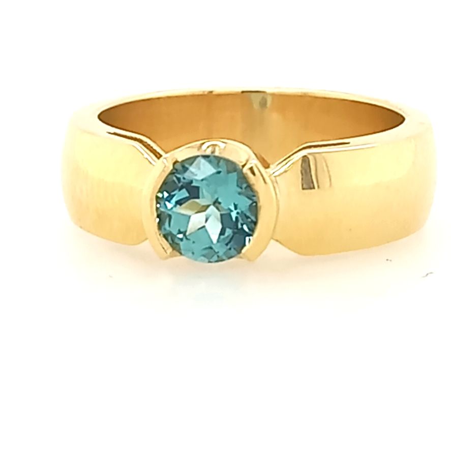 Mint Seafoam Tourmaline Gold Ring