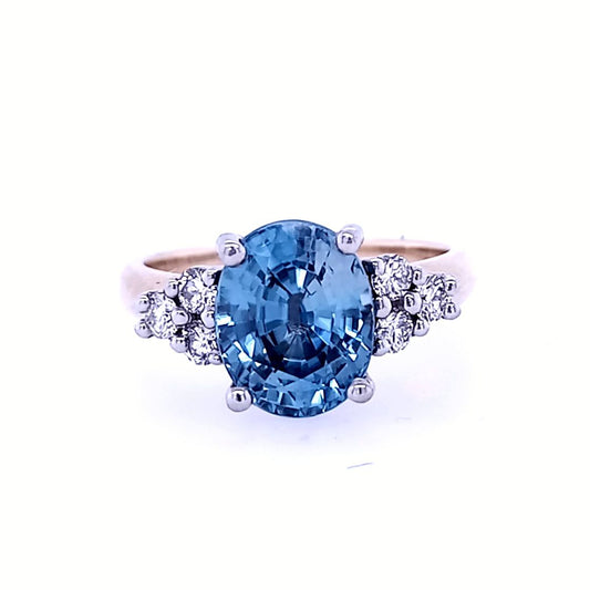 4.72ct Zircon and diamond 9ct Gold ring