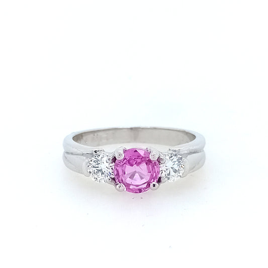 18ct White Gold Pink Sapphire Ring
