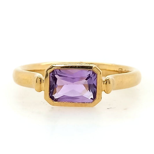 9ct Yellow Gold Simply Amethyst Ring