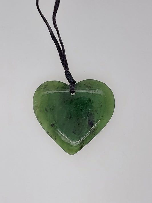 NZ Greenstone Heart Pendant