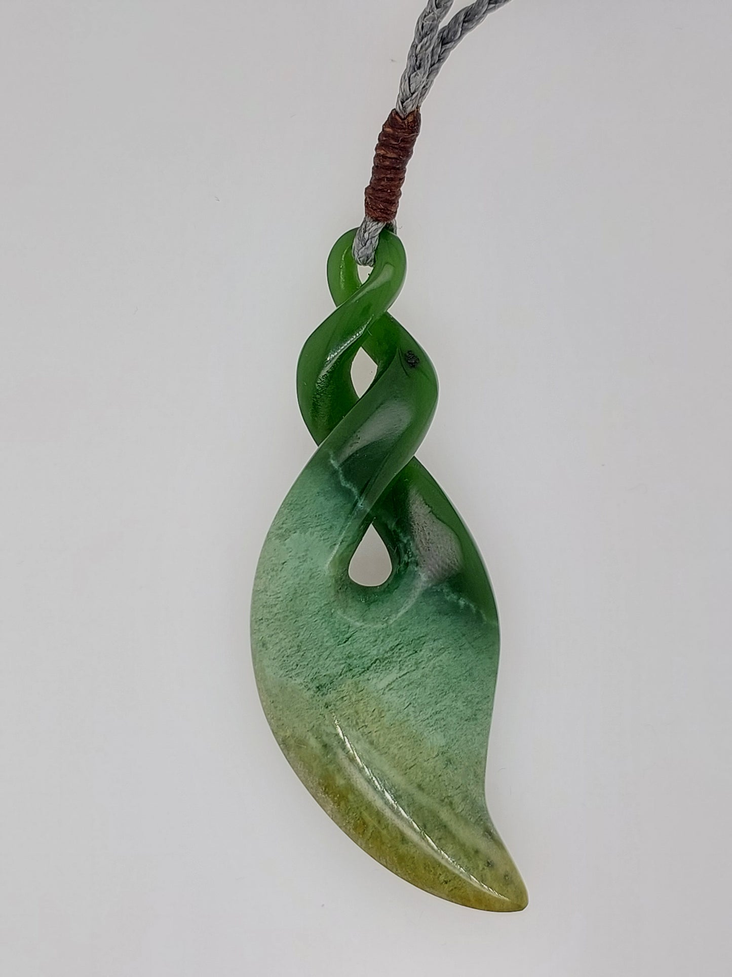 NZ Greenstone Flower Jade Double Twist