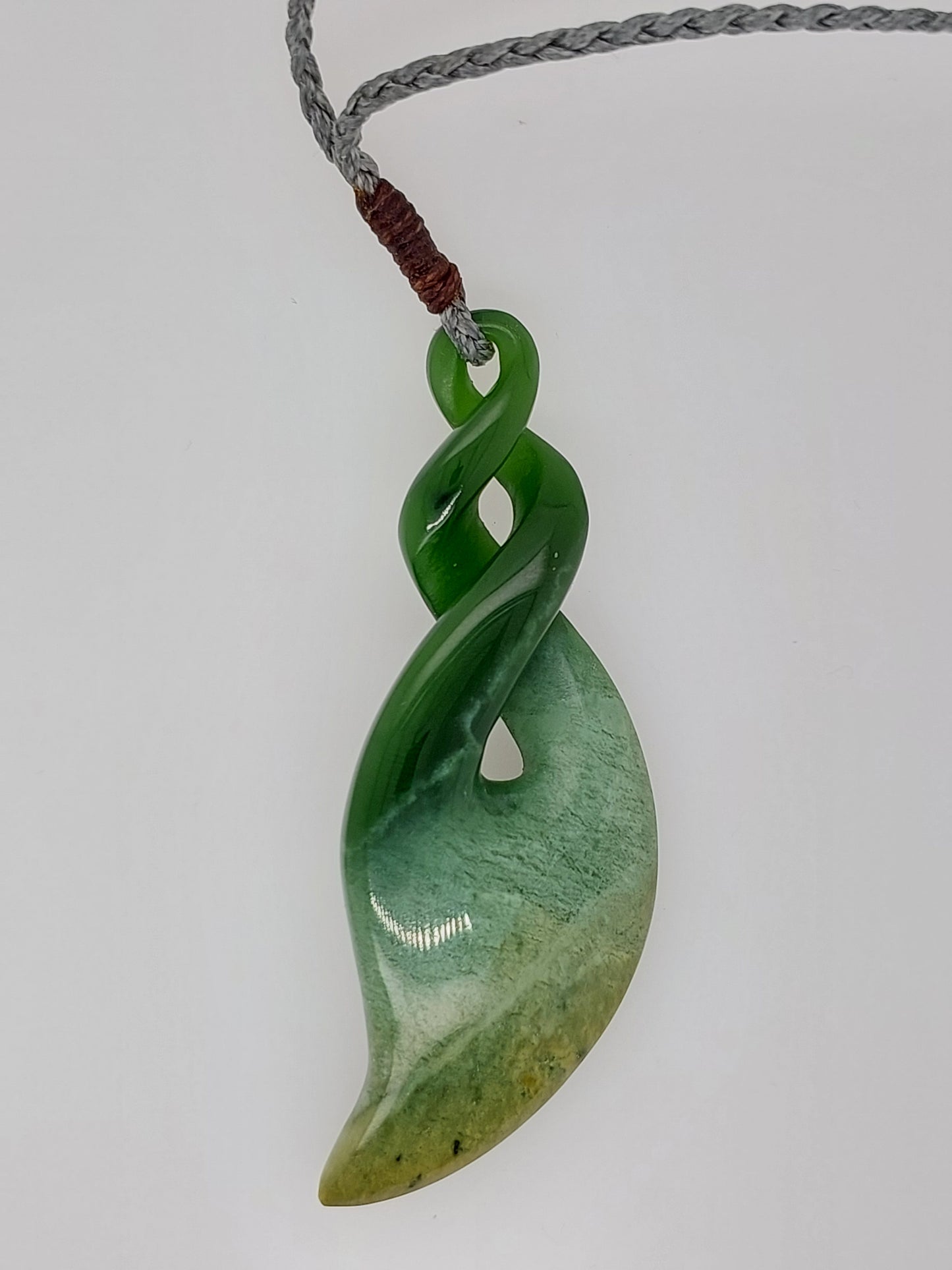 NZ Greenstone Flower Jade Double Twist