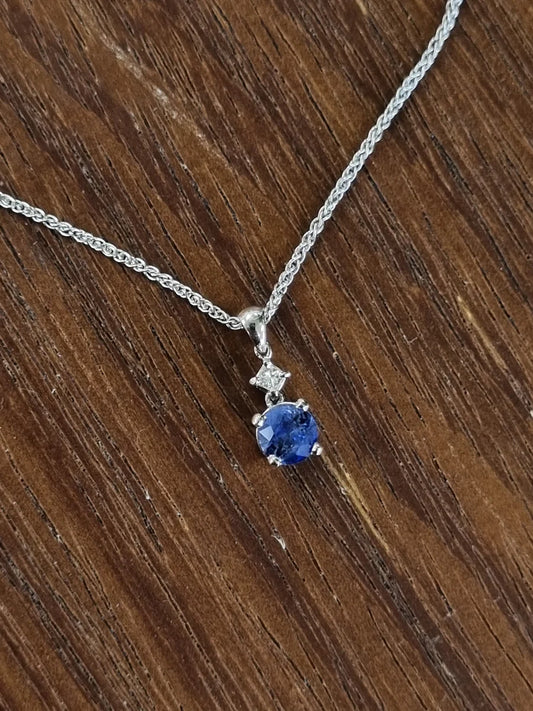 JBD Blue Sri Lankan Sapphire and Diamond Necklace
