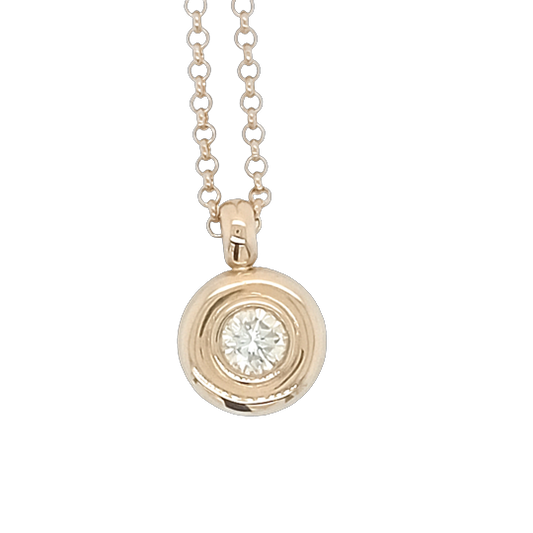 Hand-made Yellow Gold and Diamond Pendant