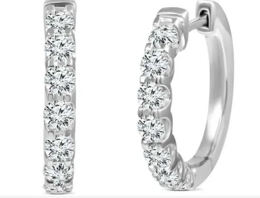 18ct White Gold 1.5 ct Lab Grown Diamond Hoop Earring