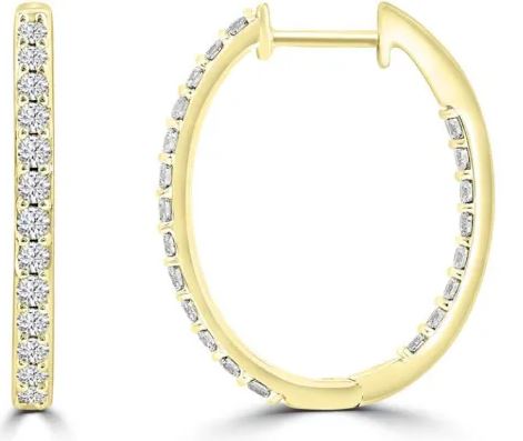 18ct Yellow Gold 1.0ct Lab Grown Diamond Inside Out Earrings