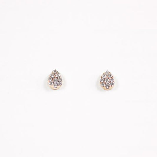 9ct Yellow Gold and Diamond Teardrop Studs