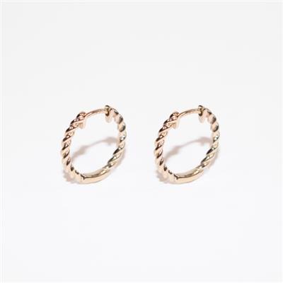 9ct Yellow Gold Twisted Huggie Earrings