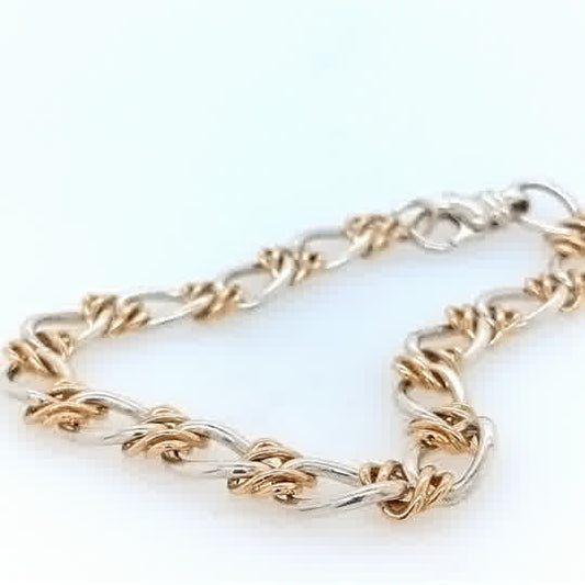 9ct Yellow Gold and Sterling Silver Celtic Weave Bracelet