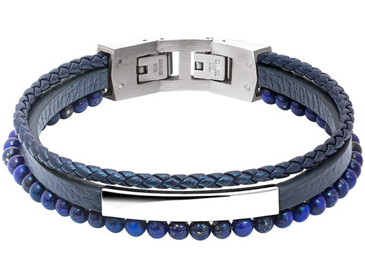 Rochet Blue Leather and Lapis Bracelet