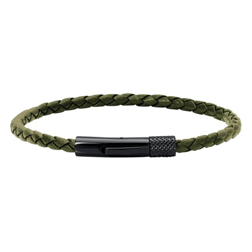 Rochet Khaki Braided Leather Bracelet