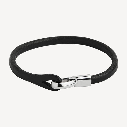 Najo Black Leather Men's Kinship Bracelet