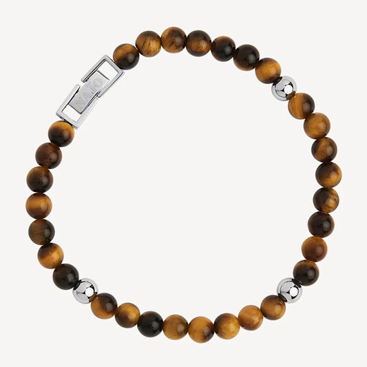 Najo 6mm Tigers Eye Atlas Men's Bracelet