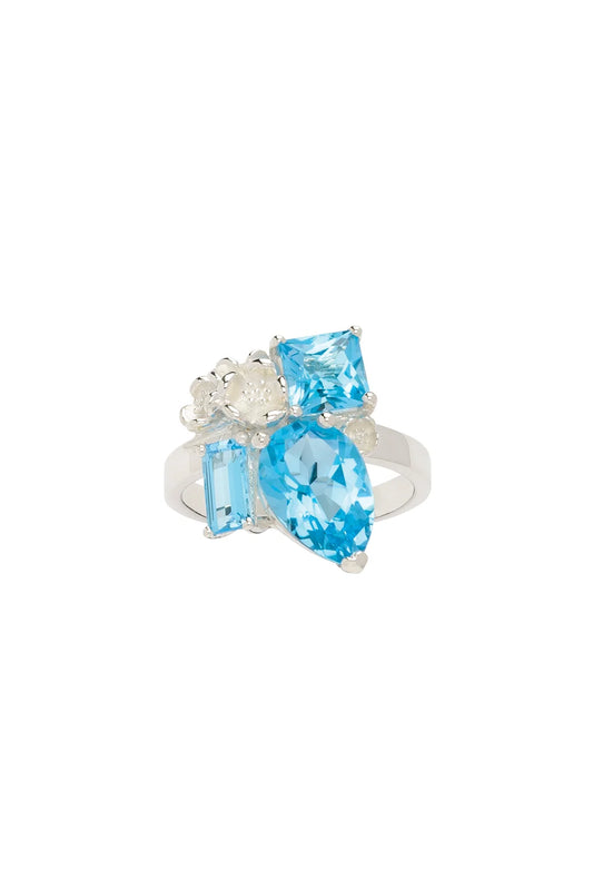Karen Wlker Rock Garden Ring with Blue Topaz