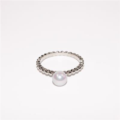 Sterling Silver Bubble Ring with Fresh Water Pearl