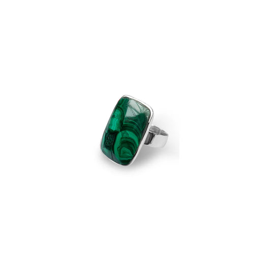 La Stele Malachite Rectangle Ring