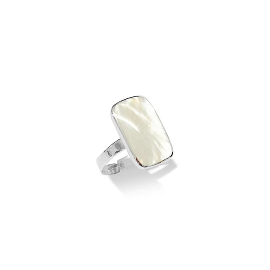 La Stele Mother of Pearl Rectangle Ring