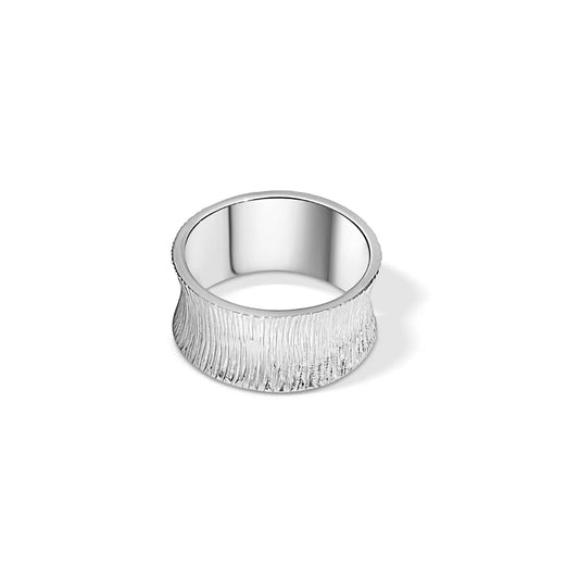 Bijoux Frosted Wide Silver Ring