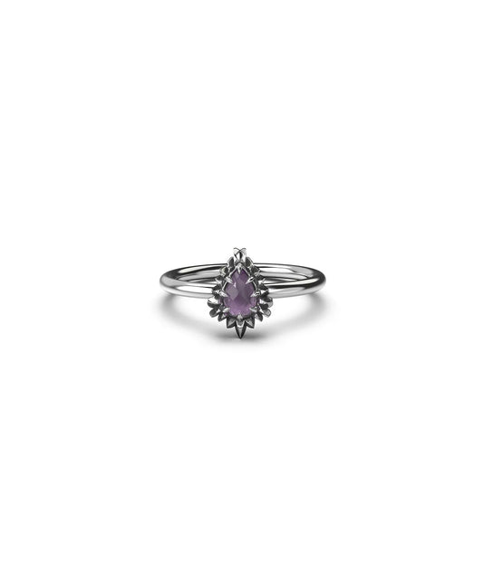 Stolen Girlfriend Jagged Teardrop Amethyst Ring