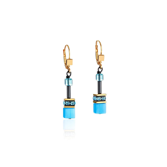 Coeur de Lion Geocube Fresh Blue Earrings