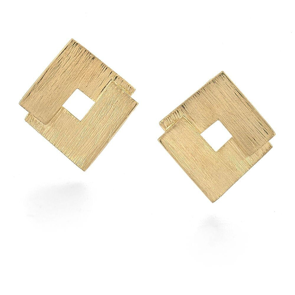 Ede & Addison Double Vee 14ct Gold Plated Earrings