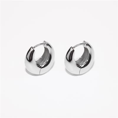 Sterling Silver Crescent Huggie Earrings