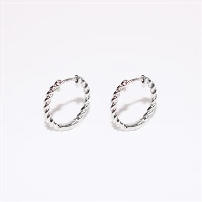 Sterling Silver Twisted Huggie Earrings