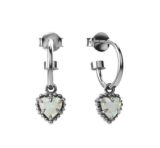 Stolen Girlfriends Opal and Sterling Silver Dahlia's Heart Anchor Sleepers
