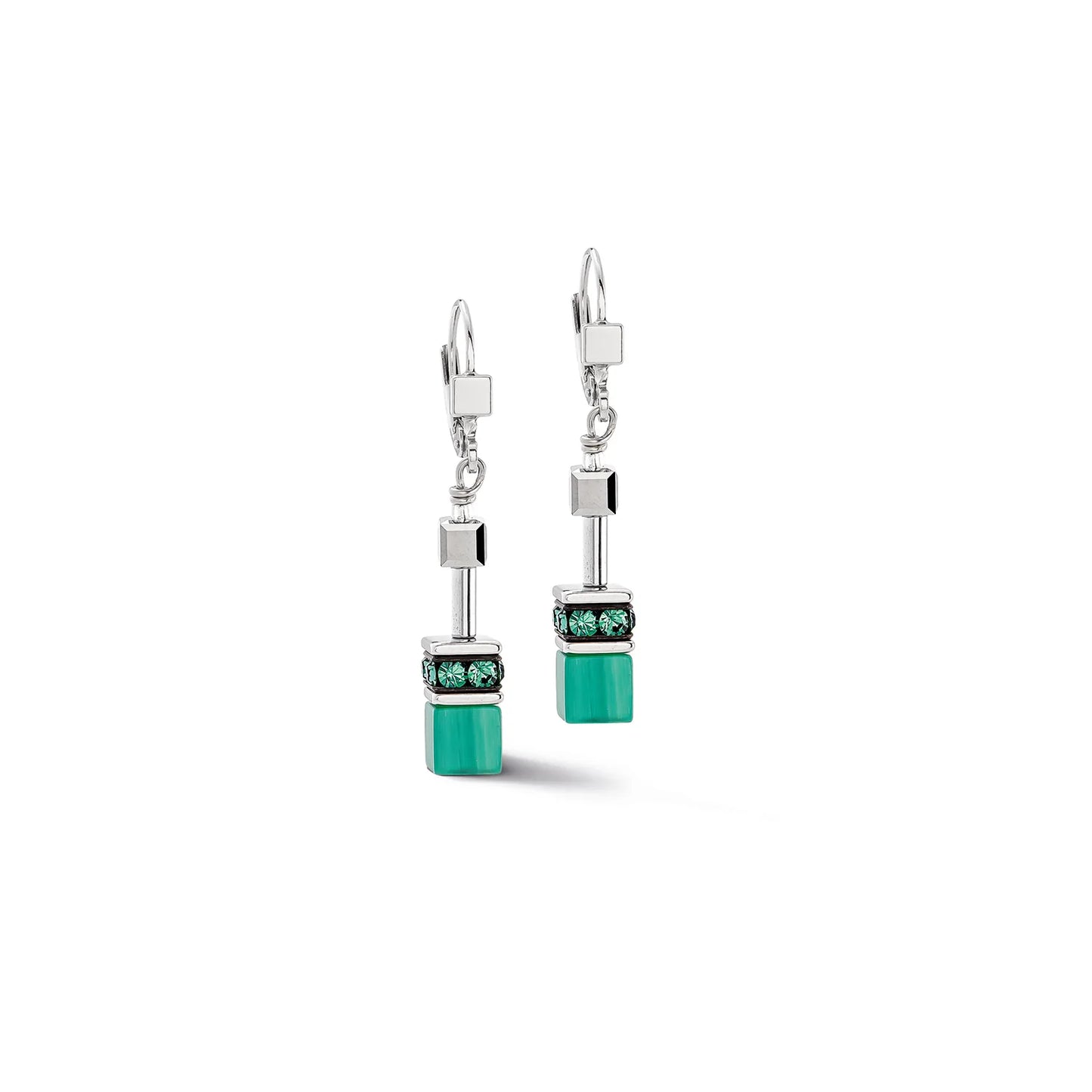 Coeur de Lion Geocube Teal Green Earrings